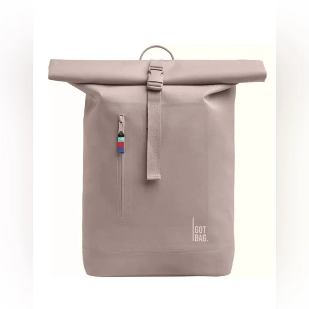 GOT BAG. | ROLLTOP TRAVEL BACKPACK 26L ECO-FRIENDLY WATERPROOF RECYCLED TAN GRAY
